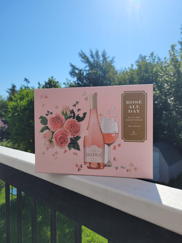 Galison 2 x 500pc Shaped Rosé All Day Puzzle